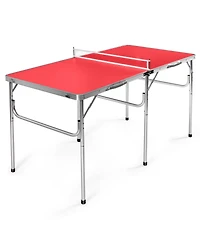 Slickblue 60 Inch Portable Tennis Ping Pong Folding Table with Accessories