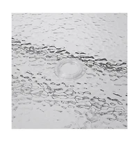 Emma+Oliver Tala Patio Table With Tempered Glass Top Umbrella Hole And Steel Frame