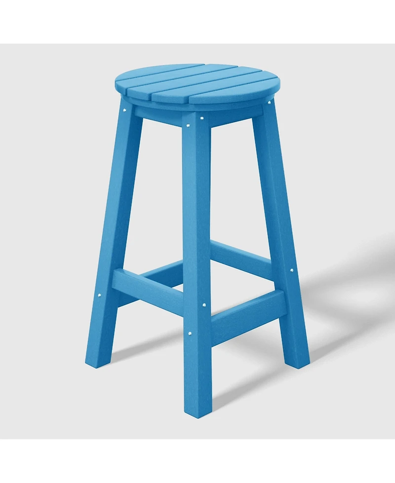 WestinTrends 24" Hdpe Outdoor Patio Round Counter Height Stool Set of 3