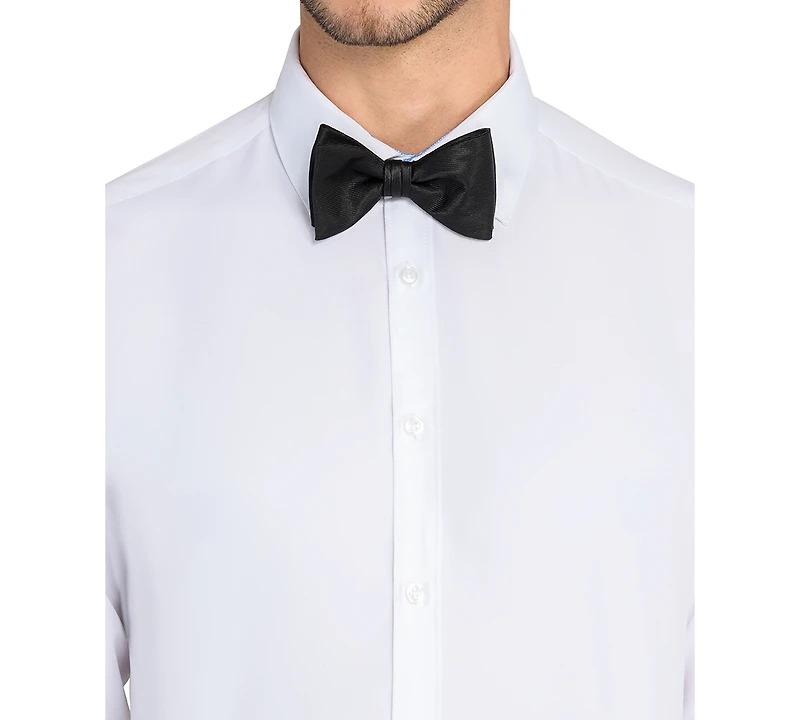 Calabrum Men's Solid Black Pre-Tied Bow Tie