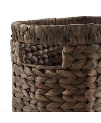 Casafield Magazine Holder Basket with Handles - Oval Seagrass Storage Bin for Bathroom, Home Office