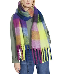 Steve Madden Women's Brushed Plaid Blanket Wrap Scarf