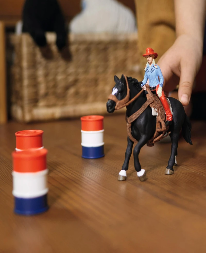 Schleich Farm World Cowgirl Barrel Racing Fun Playset