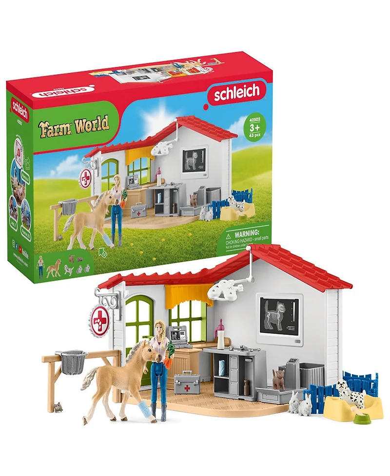 Schleich Farm World Veterinarian Practice With Pets Playset