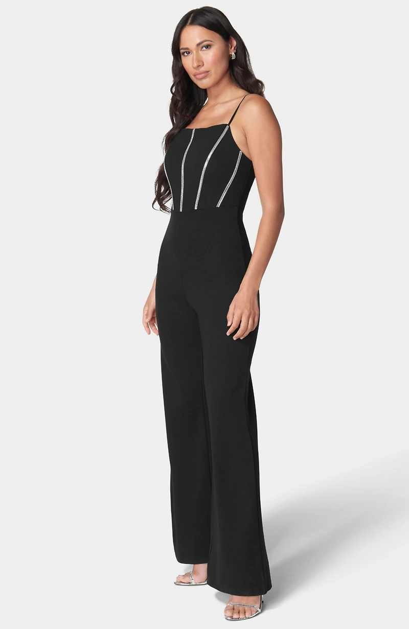 Bebe Women's Embellished Corset Jumpsuit