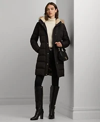 Lauren Ralph Lauren Womens Faux Fur Hooded Puffer Coat P Xs Xxl