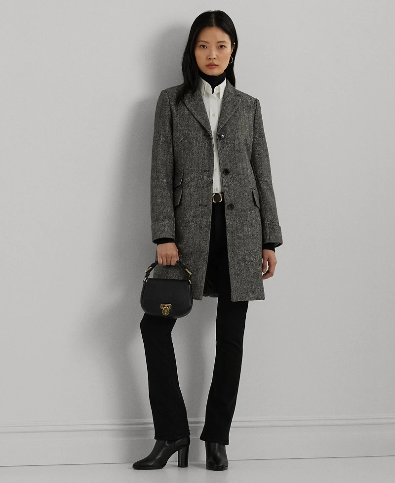 Lauren Ralph Petite Notched-Collar Walker Coat