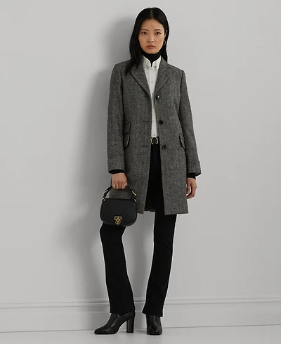 Lauren Ralph Petite Notched-Collar Walker Coat