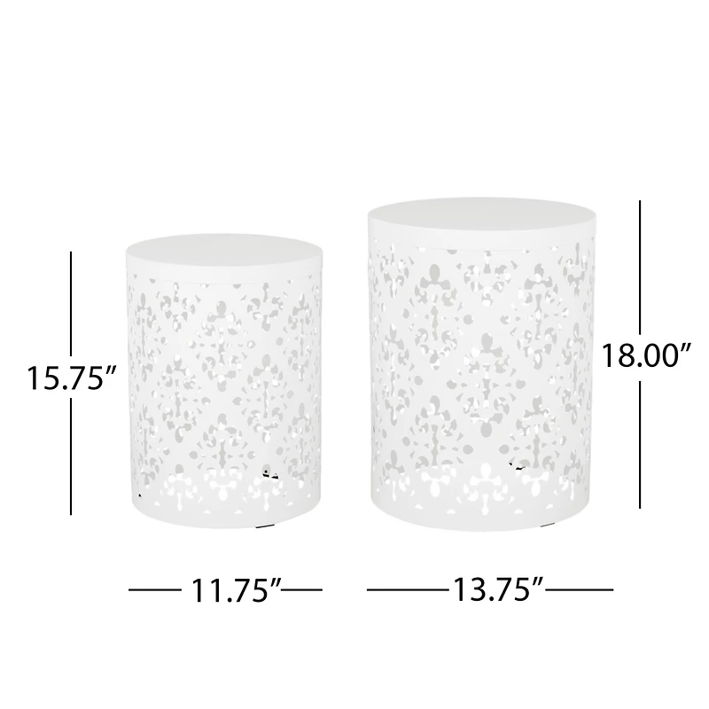 Streamdale Chic Iron-Cut Side Table Set with Clean Lines and Sturdy Structure