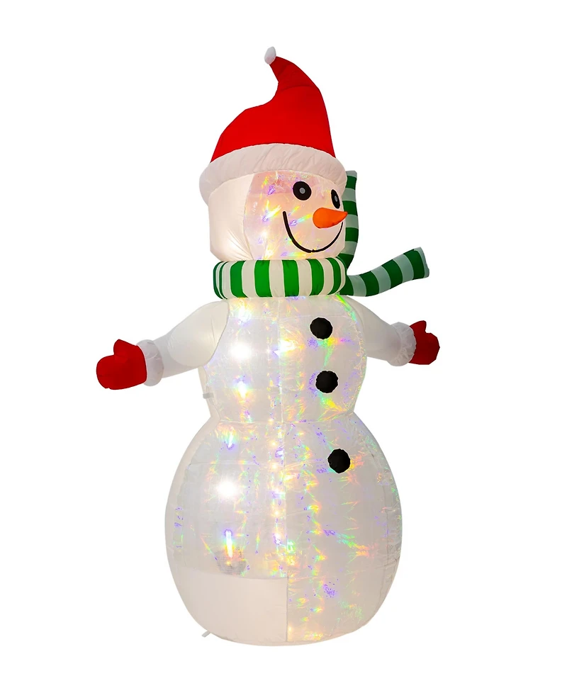 Glitzhome 8FT Lighted Inflatable Icy Snowman Decor
