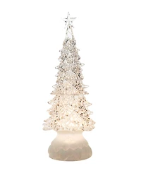 Glitzhome 18.5"H Christmas Lighted Acrylic Rotating Table Tree