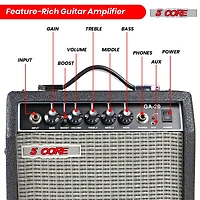 5 Core Guitar Amp 20W Amplifier for Electric Bass Acoustic Practice Amps Small Portable Mini Amplificador para Bajo with Built in Effects