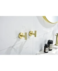 Streamdale Furniture 6-Pieces Brushed Gold Bathroom Hardware Set Sus304 Stainless Steel Round Wall Mounted Include