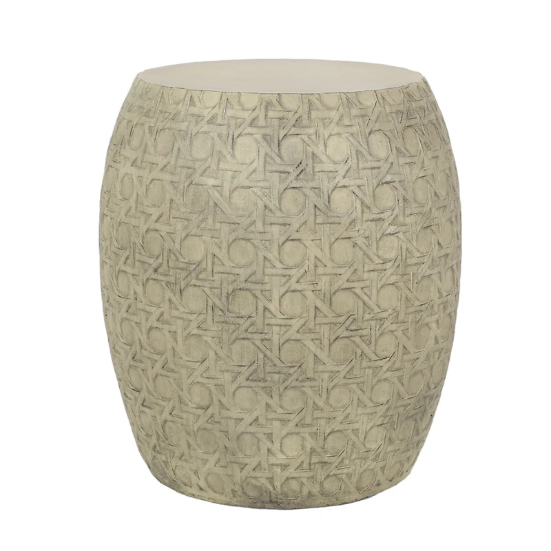 Simplie Fun Bohemian Barrel Side Table Intricate, Textural, & Versatile