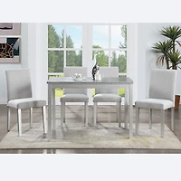 Streamdale Stunning 5-Piece Dining Set Elegant Table & Upholstered Chairs