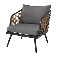 Streamdale Exquisite Hand-woven Rattan Patio Furniture with Glass Tabletop
