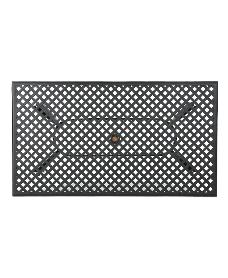 Streamdale Elegant Cast Aluminum Lattice Dining Table for Outdoor Sophistication