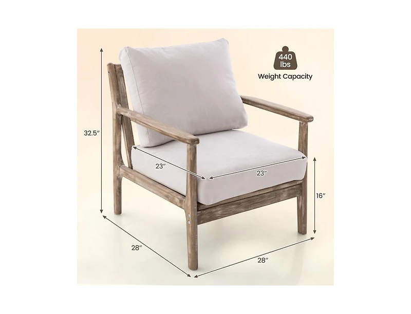 Slickblue Modern Accent Chair with Solid Rubber Wood Armrests