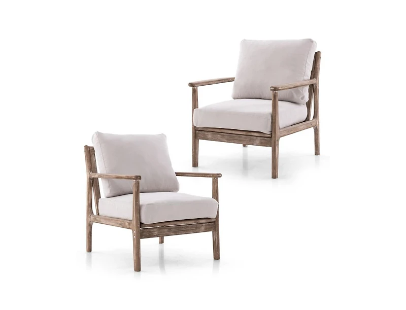 Slickblue Modern Accent Chair with Solid Rubber Wood Armrests