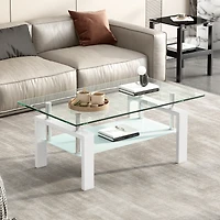 Streamdale Clear Glass Coffee Table (2-Tier)