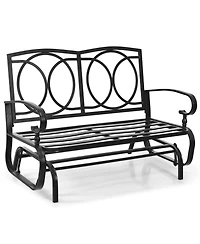 Slickblue 2 Seats Outdoor Swing Glider Chair with Comfortable Cushions