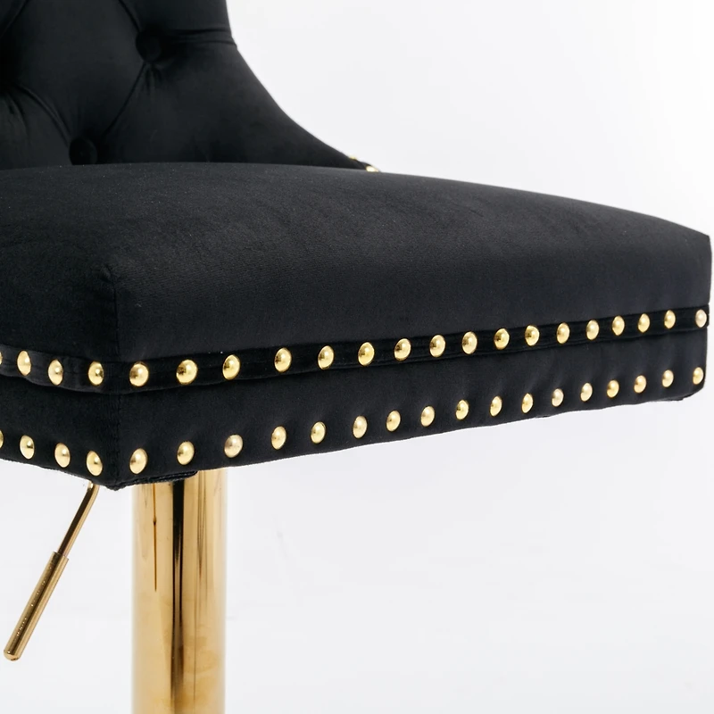 Simplie Fun Modern Velvet Swivel Bar Stools, Set of 2