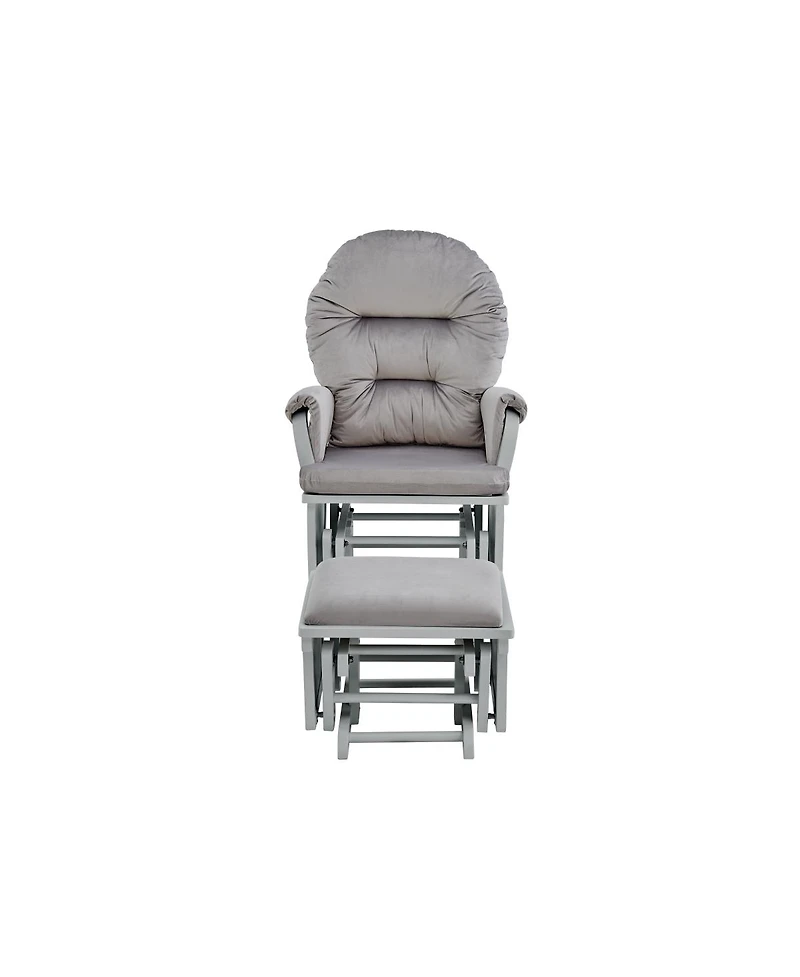 Simplie Fun Madison Glider And Ottoman Wood And Light Fabric