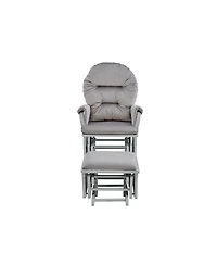 Simplie Fun Madison Glider And Ottoman Wood And Light Fabric