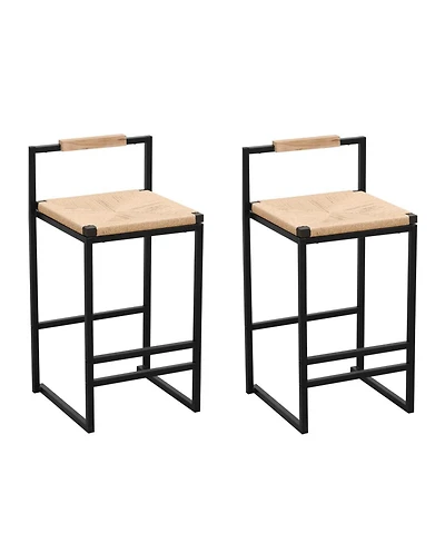 Streamdale Furniture 2 Paper Rope Bar Stools with Back