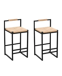 Streamdale Furniture 2 Paper Rope Bar Stools with Back