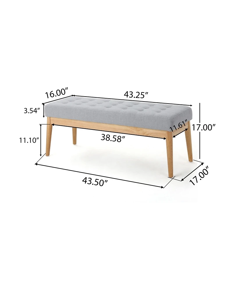 Streamdale Furniture Mid-Century Modern Tufted Bench with Versatile Charm