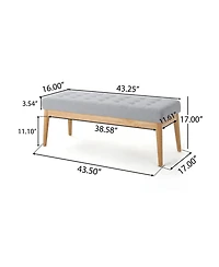 Streamdale Furniture Mid-Century Modern Tufted Bench with Versatile Charm