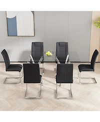 Modern Pu Leather Dining Chairs with Metal Legs | Easy Assembly