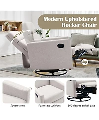 Streamdale Plush Nursery Rocker with Glider and Swivel