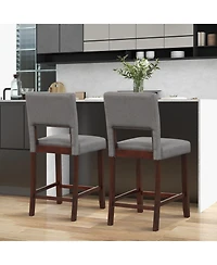 Slickblue 2 Piece Bar Chair Set with Hollowed Back and Rubber Wood Legs