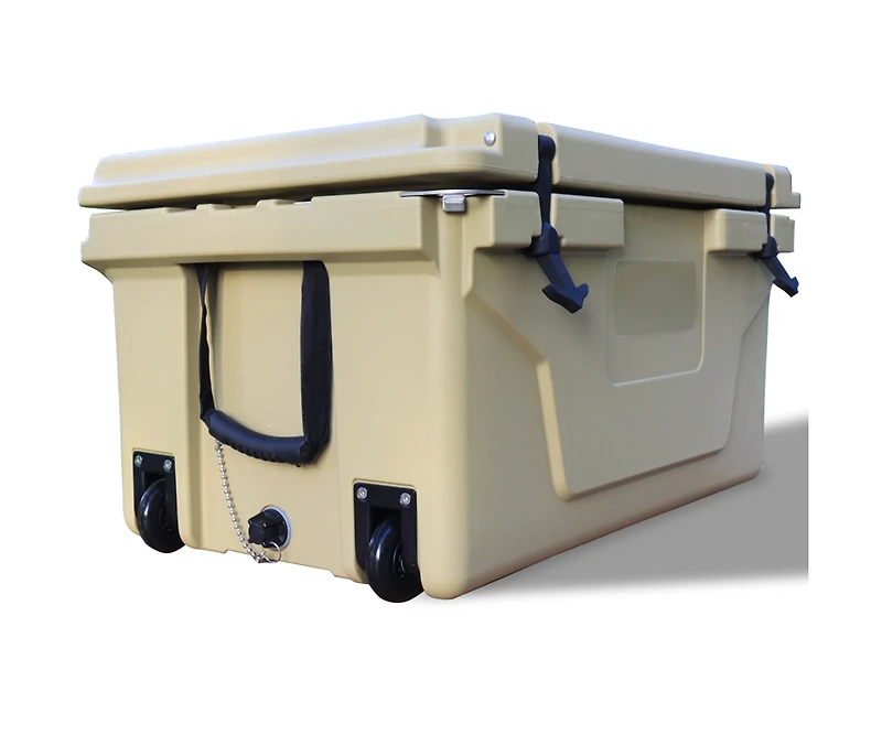 Streamdale Furniture Khaki Color Ice Cooler Box 65Qt Camping Ice Chest Beer Box Outdoor Fishing Cooler