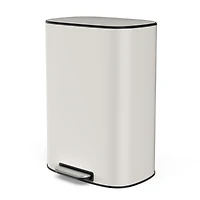 Streamdale Furniture Stainless Steel 13 Gallon Kitchen Trash Can - White