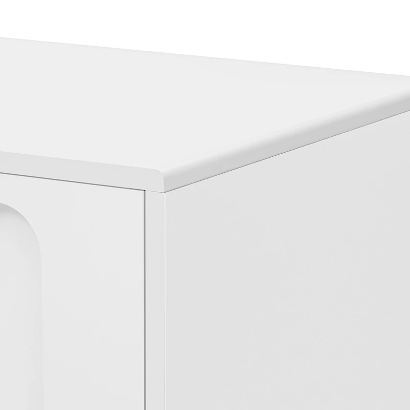 Streamdale Contemporary Sleek Tv Stand with Glass-Front Cabinet and Drawers