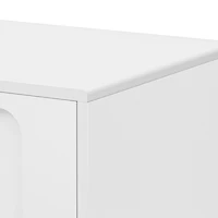 Streamdale Contemporary Sleek Tv Stand with Glass-Front Cabinet and Drawers
