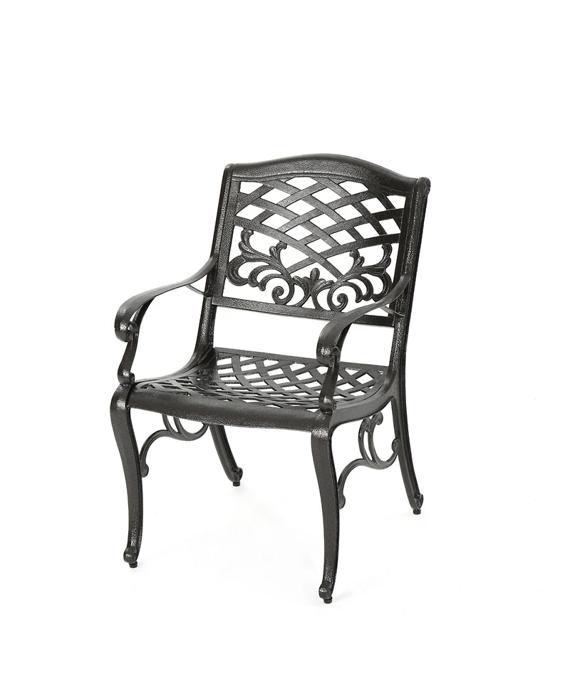 Streamdale Elegant Dining Chairs with Aluminum and Floral Accents