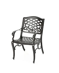 Streamdale Elegant Dining Chairs with Aluminum and Floral Accents