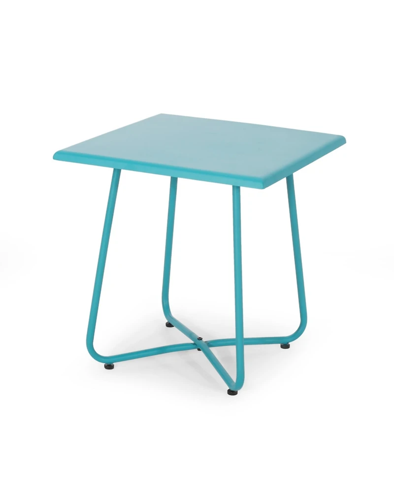 Simplie Fun Modern Steel End Table with X-Shaped Base and Comple
