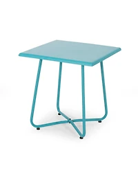 Simplie Fun Modern Steel End Table with X-Shaped Base and Comple