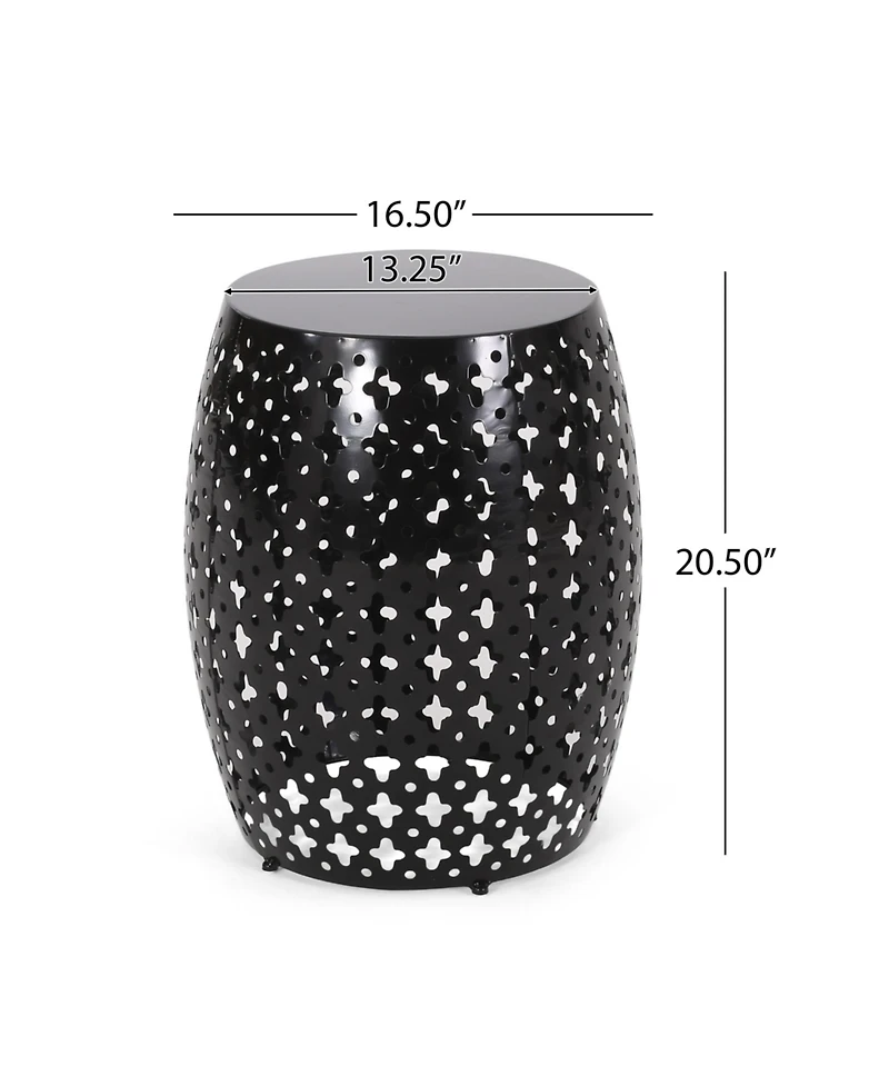 Streamdale Modern Side Table Elegant Iron Cut Design, Durable Frame, No Assembly