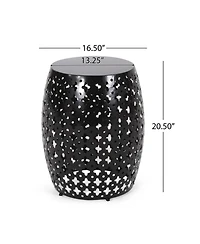 Streamdale Modern Side Table Elegant Iron Cut Design, Durable Frame, No Assembly