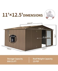 Streamdale Furniture Xl Weatherproof Storage Shed (900 cu. ft.) with Double Doors