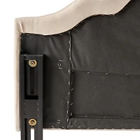 Simplie Fun Contemporary Button-Tufted Upholstered Headboard with Nailhead Accents