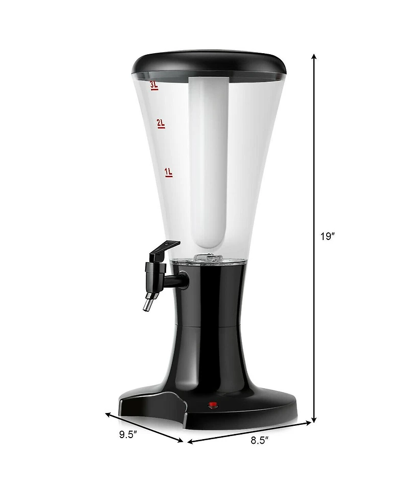 Slickblue Set of 2 3L Draft Beer Tower Dispenser with Led Lights