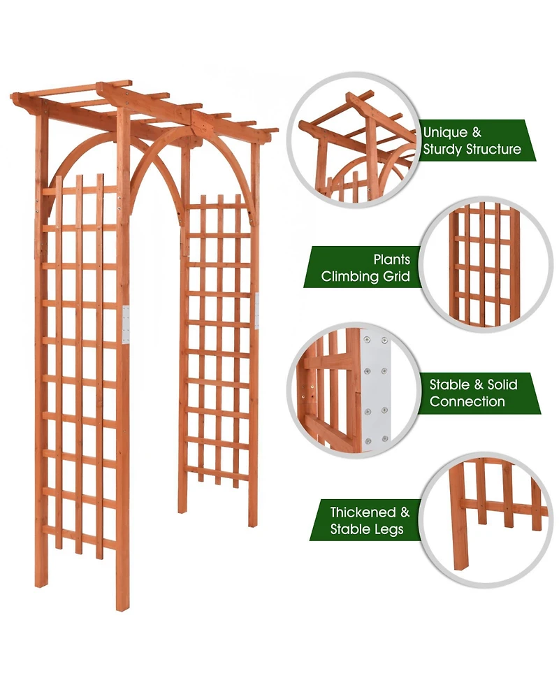 Slickblue Garden Archway Arch Lattice Trellis Pergola for Climbing Plants and Outdoor Wedding Bridal Decor