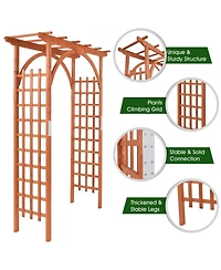 Slickblue Garden Archway Arch Lattice Trellis Pergola for Climbing Plants and Outdoor Wedding Bridal Decor